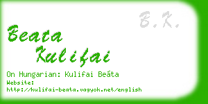 beata kulifai business card